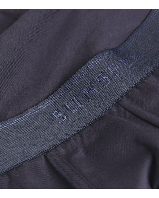 Sunspel Blue Stretch-Cotton Trunks for men