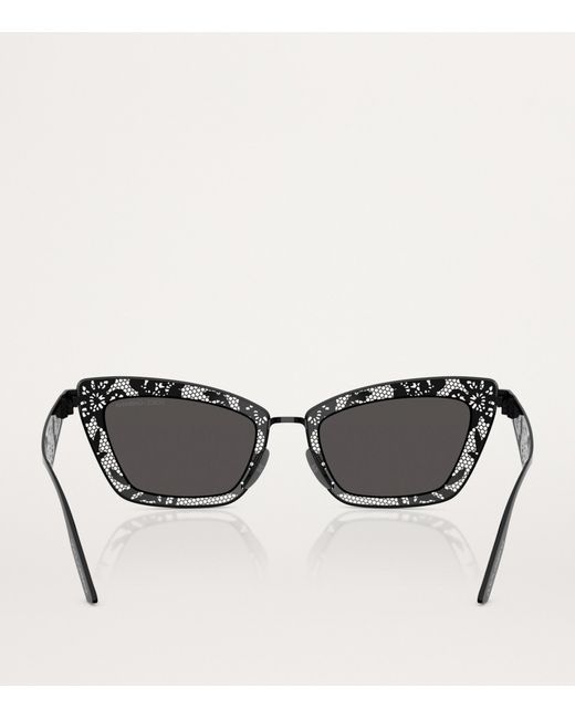 Dolce & Gabbana Black Steel Cat Eye Sunglasses