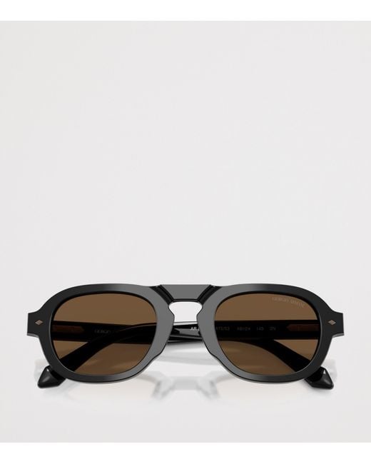 Giorgio Armani Brown Pillow Sunglasses for men