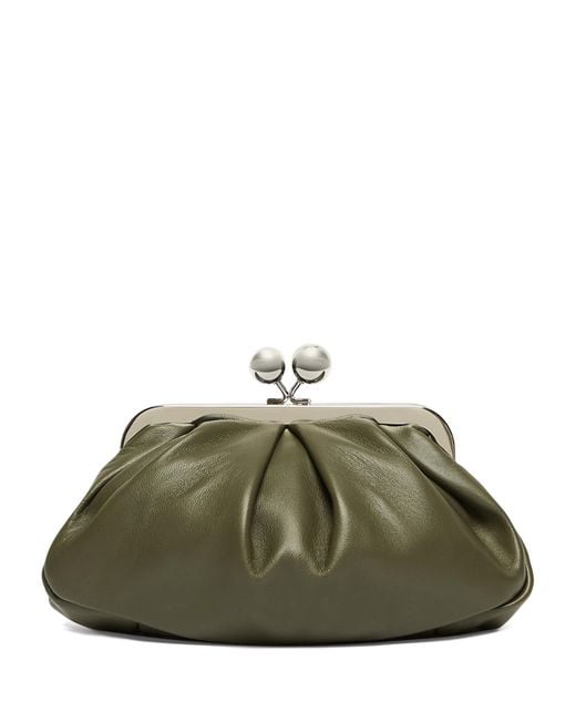 Weekend by Maxmara Green Lambskin Pasticcino Clutch Bag