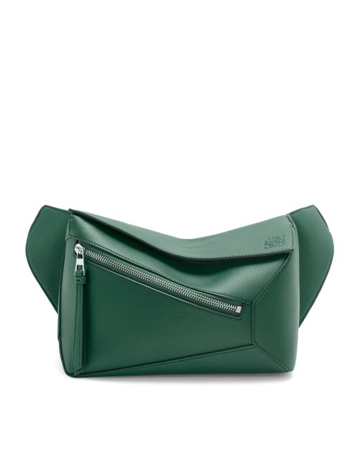 Loewe Green Small Leather Puzzle Bag