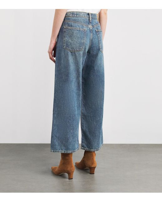 Rag & Bone Blue Andi High-Rise Wide-Leg Jeans