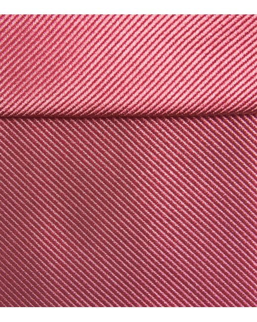 Isaia Pink Silk Woven Tie for men