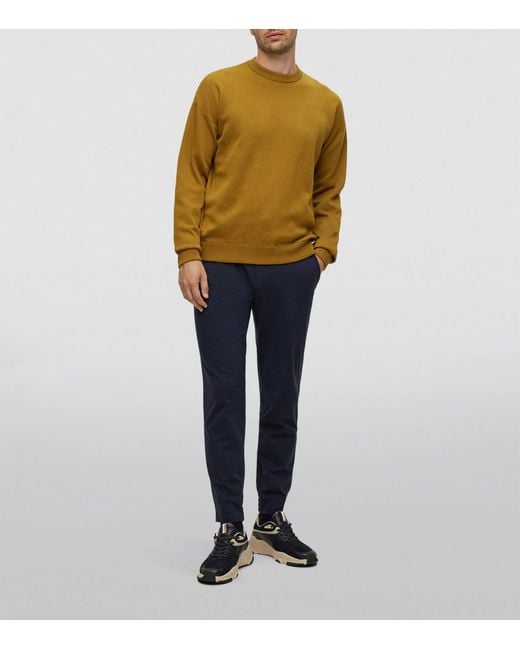 Boss Green Cotton Crew-Neck Sweater for men