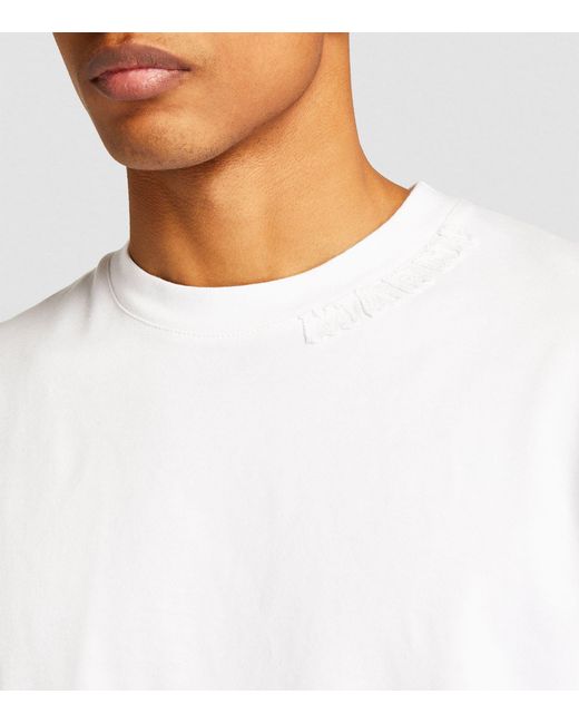 Marni White Cotton Logo-neck T-shirt for men