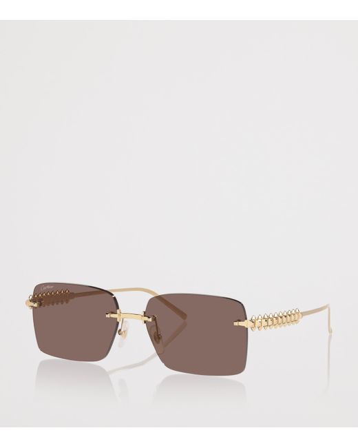 Cartier Pink Metal 06L001801 Rectangle Sunglasses