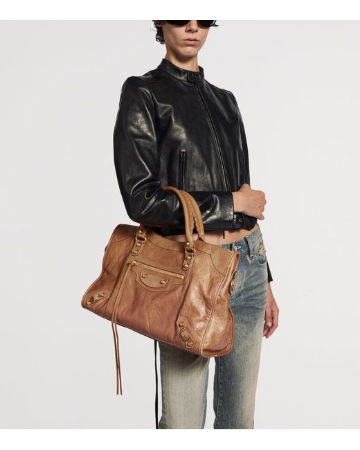 Balenciaga Brown Medium Leather Le City Top-Handle Bag