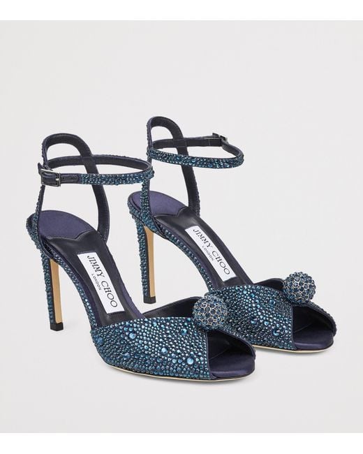 Jimmy Choo Blue Sacora 85 Embellished Heeled Sandals