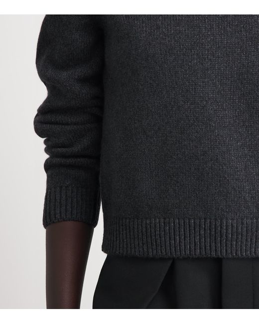 Khaite Blue Cashmere Crew-Neck Leta Sweater