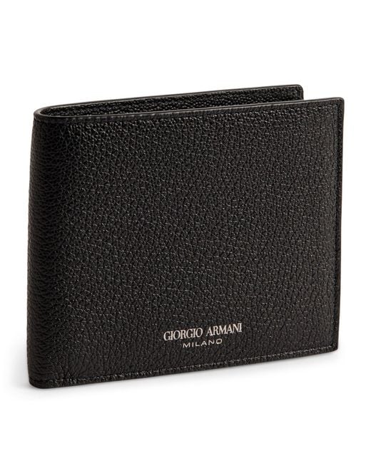 Giorgio Armani Black Leather Bifold Wallet for men