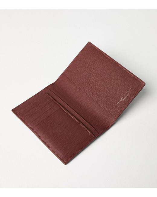 Brunello Cucinelli Purple Leather Passport Holder