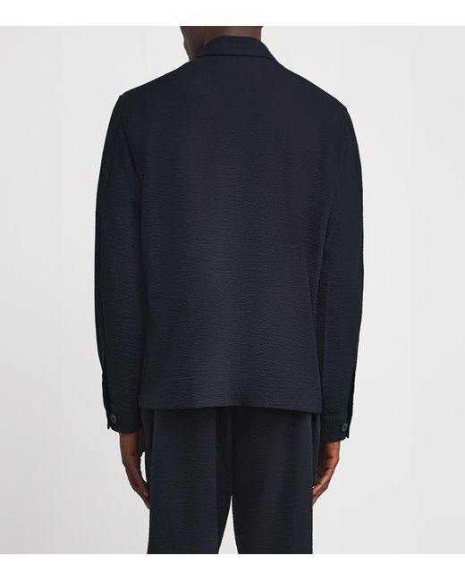 Sunspel Blue Stretch-Wool Seersucker Jacket for men