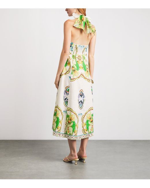Lug Von Siga Metallic Linen Fiorenza Midi Dress