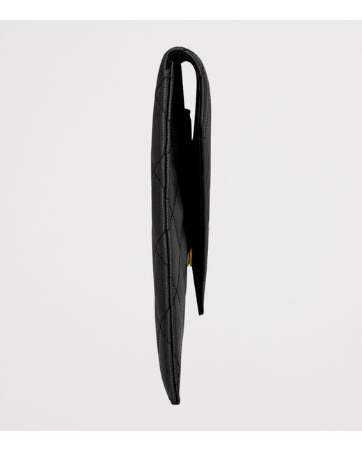 Saint Laurent Black Leather Quilted Uptown Clutch Bag