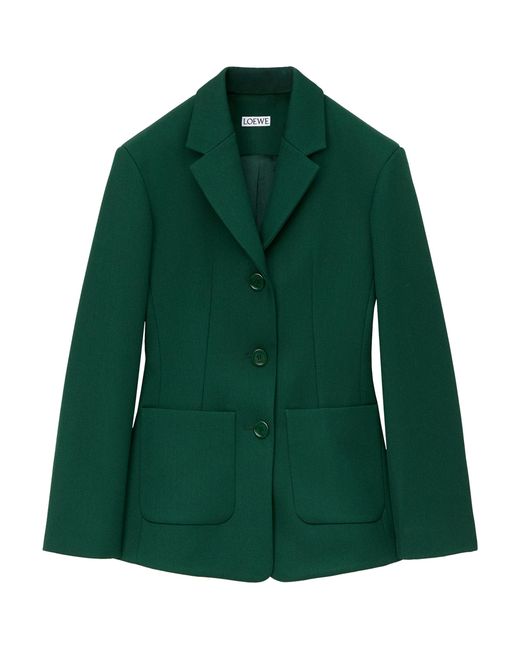 Loewe Green Wool-Blend Blazer