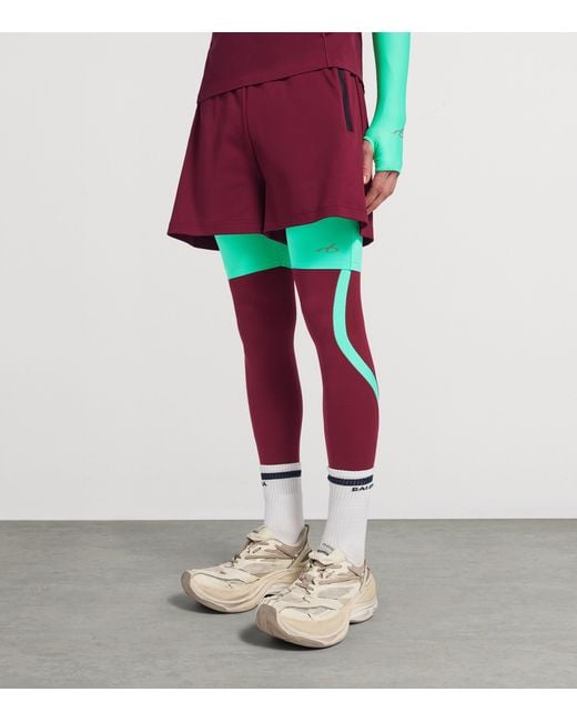 Balenciaga Red Double-Layer Techwear Shorts for men