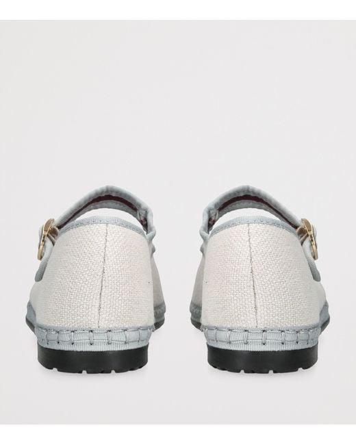 Flabelus White Linen Dalloway Mary Janes