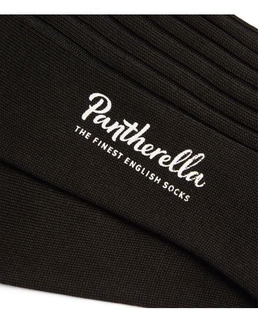 Pantherella Black Ribbed Socks for men