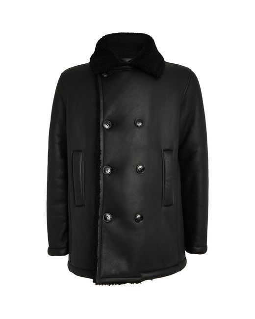 NN07 Black Lambskin Double-breasted Jacket for men