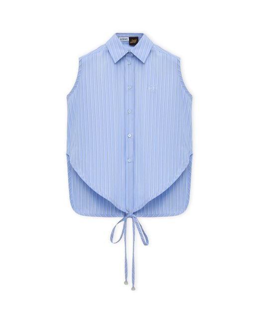 Loewe Blue X Paula's Ibiza Cotton-Blend Stripe Sleeveless Shirt