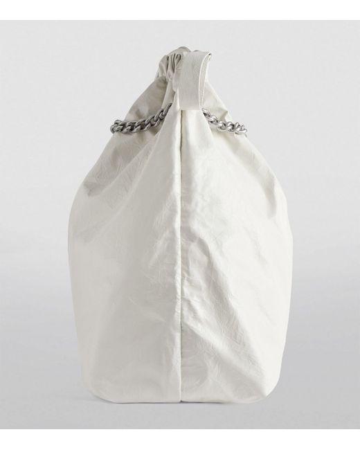 Balenciaga White Medium Crush Tote Bag