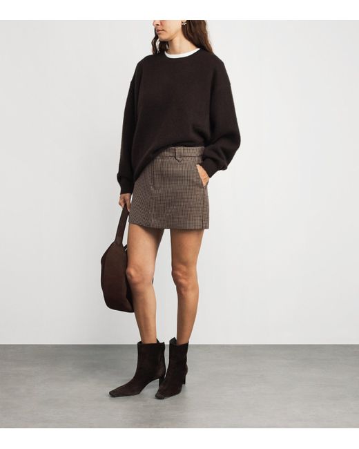 PAIGE Brown Houndstooth Bobbi Mini Skirt