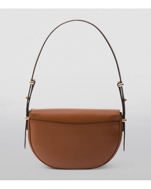 Prada Brown Leather Arqué Flap Shoulder Bag