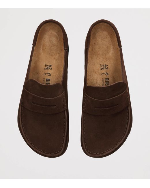 Birkenstock Brown Suede Naples Wrapped Clogs