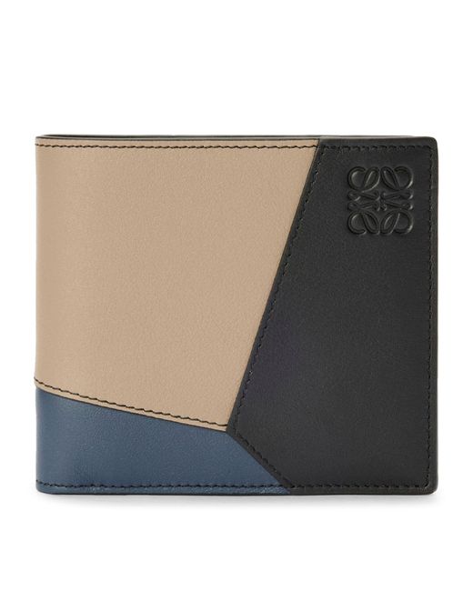 Loewe Black Leather Puzzle Edge Wallet for men
