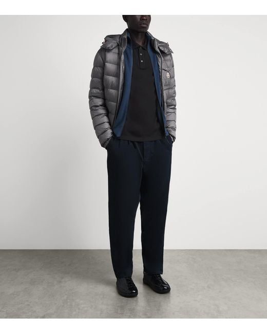 Moncler Black Cotton Logo Polo Shirt for men