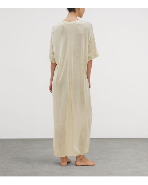 Shelep Natural Merino-Silk V-Neck Kaftan