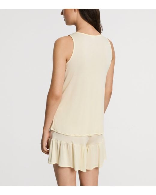 Hanro Natural Ruffle-Trim Isabella Pyjama Set