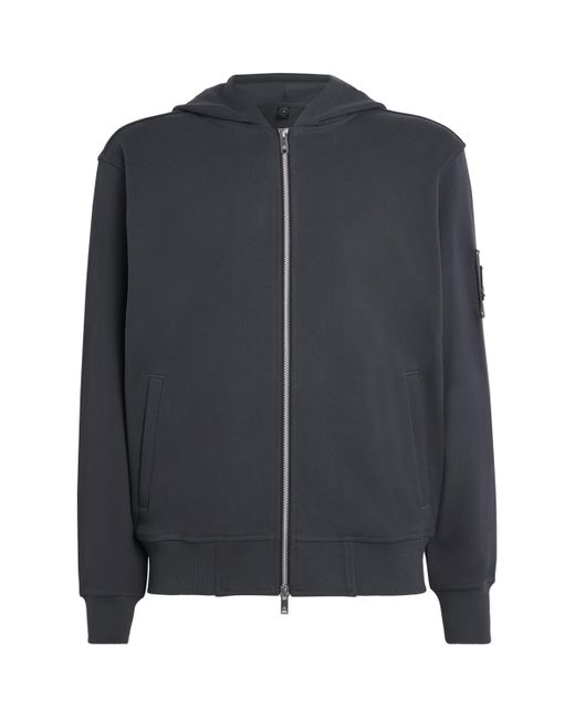Moose Knuckles Black Cotton Hartsfield Zip-Up Hoodie for men
