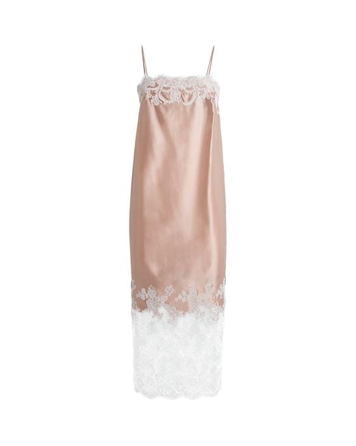 Torlowei Natural Silk Lace Slip Mini Dress