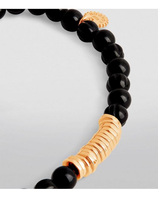 Tateossian Black Gold-plated Discs Bracelet for men