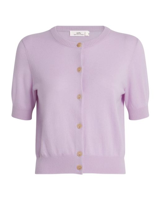 arch4 Purple Cashmere Stanley Cropped Cardigan