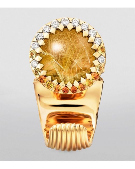 Cartier Metallic Rose Gold, Diamond And Mixed Stone Libre Polymorph Ring
