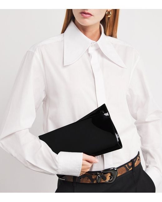 Christian Louboutin Black Loubitwist Patent Leather Clutch Bag