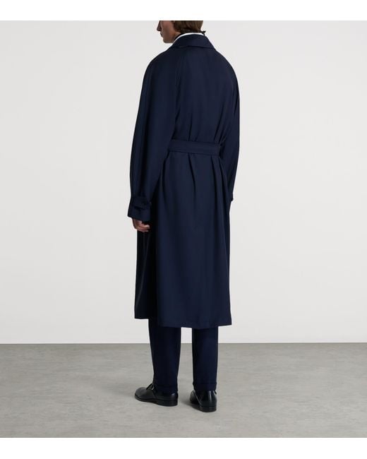 Dunhill Blue Wool Peacoat for men