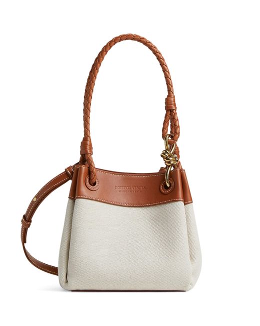 Bottega Veneta Brown Small Canvas Parachute Shoulder Bag