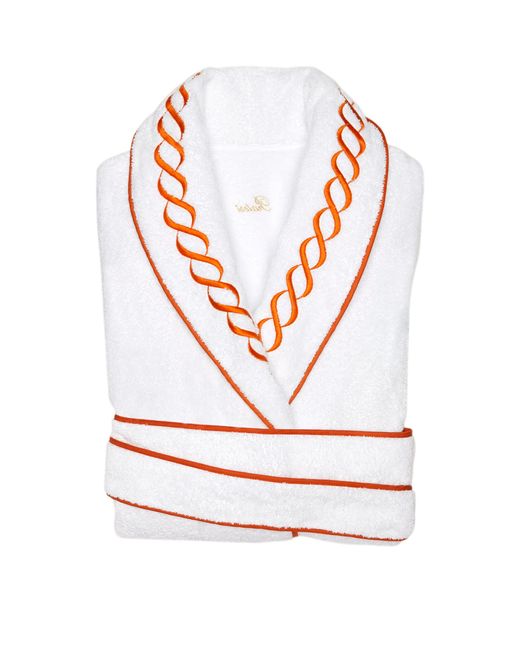 Pratesi White Cotton Treccia Bathrobe for men
