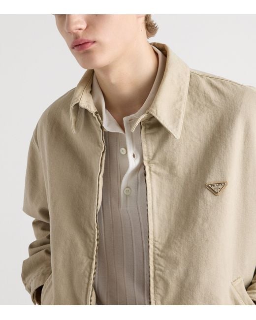 Prada Natural Old Denim Blouson Jacket for men