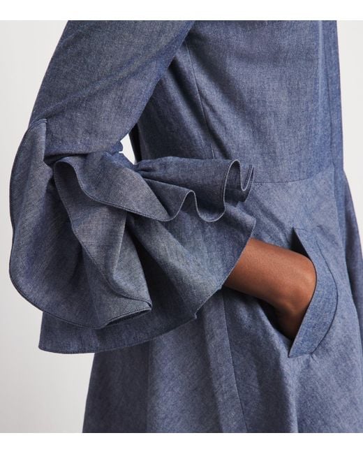 Safiyaa Blue Chambray Cassandre Midi Dress