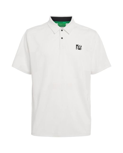 Malbon White Performance Mesh Polo Shirt for men