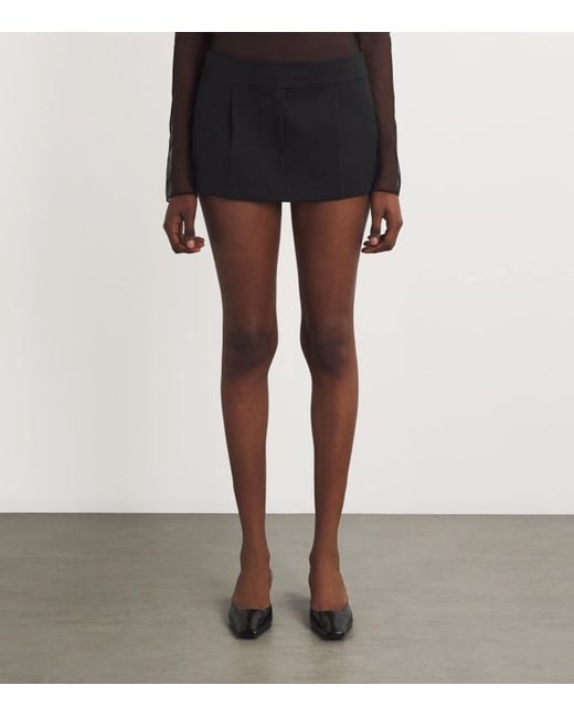 Alexander Wang Black Wool Low-Rise Mini Skort