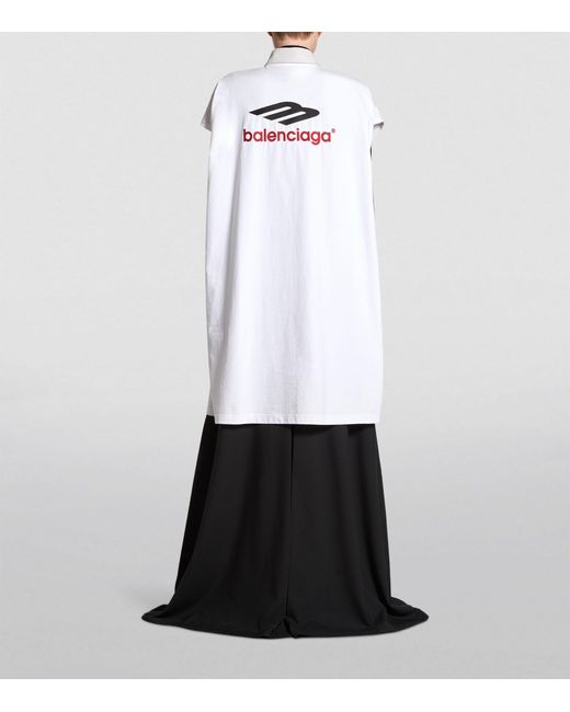 Balenciaga White Sleeveless Hybrid Shirt Dress