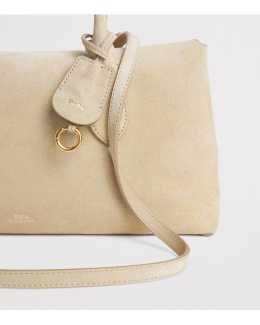 Polo Ralph Lauren Natural Medium Suede Shoulder Bag