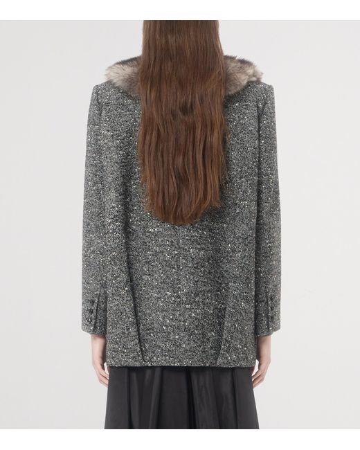 Valentino Black Bouclé Caban Jacket
