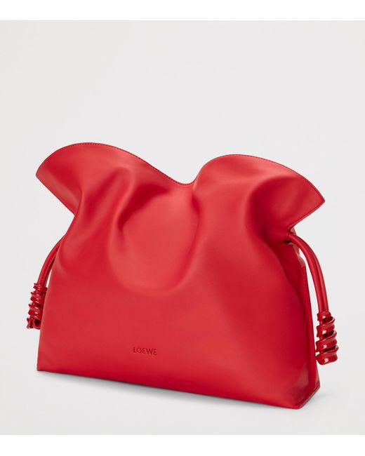 Loewe Red Medium Leather Flamenco Purse