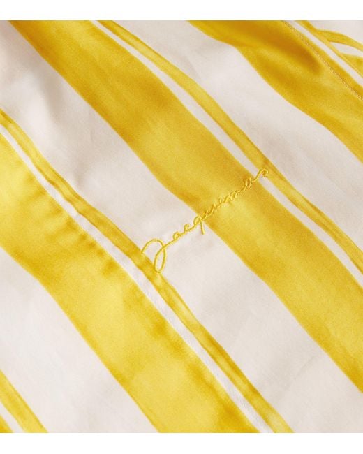 Jacquemus Yellow Cotton Striped Bowling Shirt for men